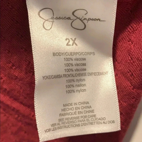 Jessica Simpson Women’s Top Ruby Flare Sleeve Size 2X New - Picture 8 of 13